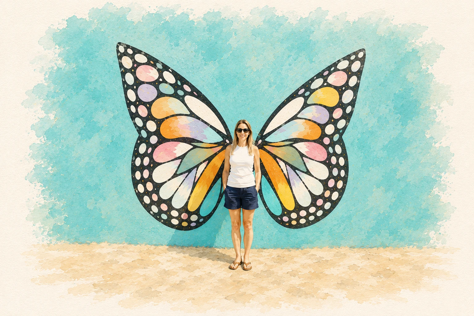 Meredith Rachel butterfly mural
